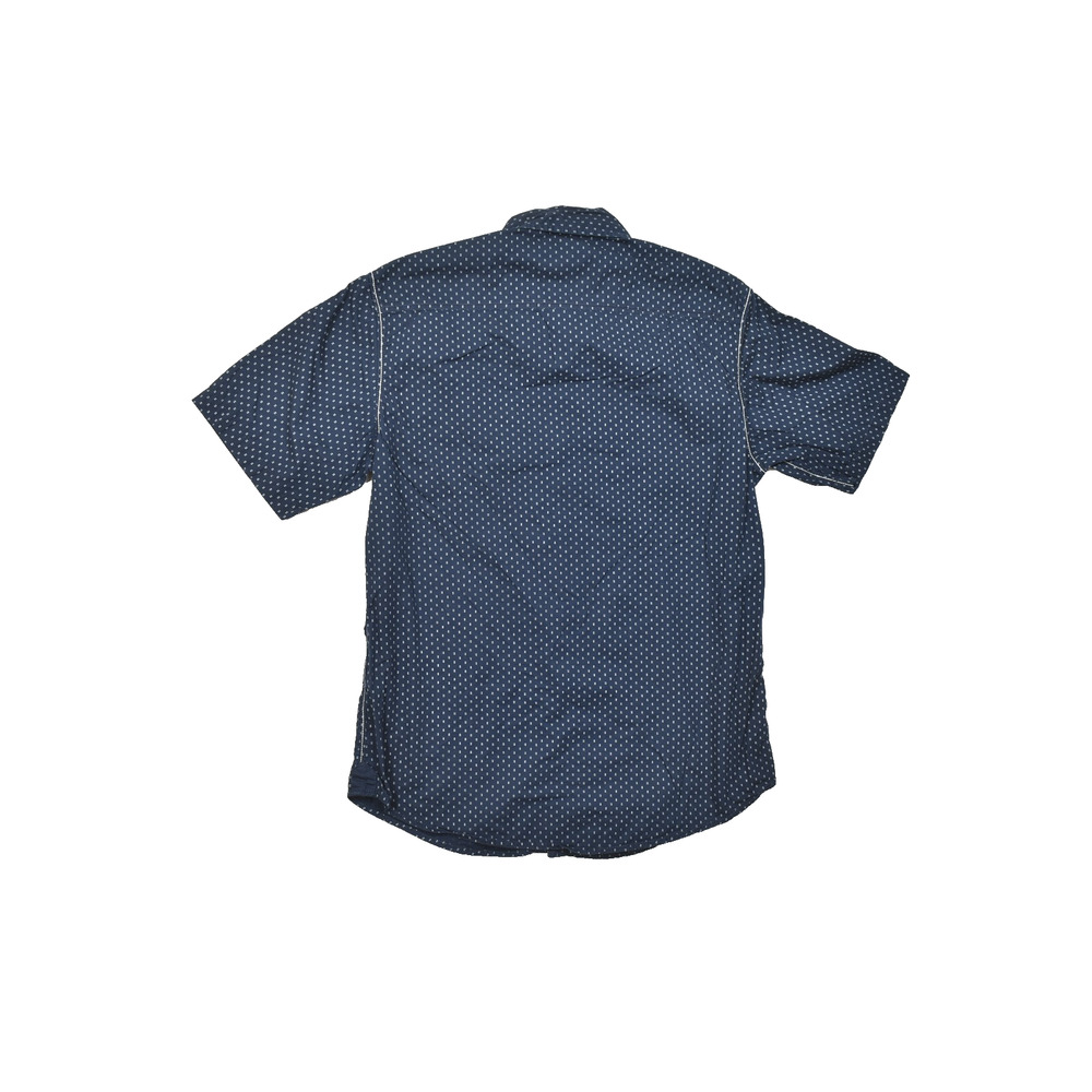 Burnside Mens Large Blue Geometric Print Short Sleeve Button Down Shirt Cotton L - Picture 2 of 8